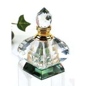   Perfume Bottle with Green Square Base Scent Decanter