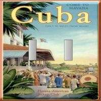 CUBA HAVANA JOCKEY CLUB MEMORIES DOUBLE SWITCH PLATE #6  