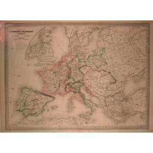  Antique Map of French Empire, 1850