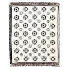 CC Home Furnishings Avocado Green and White Starburst Afghan Throw 