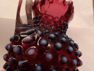 Vtg Fenton Art Glass Plum Purple Opalescent 5.75 Pitcher Vase Estate 