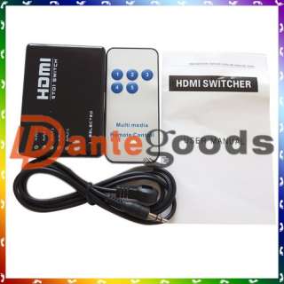 Port HDMI Switch Switcher Splitter DVD HDTV 1080P PS3 1.3 Remote 
