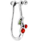Body Candy Silver 925 Cherry Right Helix Cartilage Earring