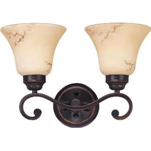 Nuvo 60/1413 Two Light Vanity with Honey Marble Glass, Copper Espresso