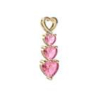 Jewels For Me Heart Cut 14K Yellow Gold Lab Pink Sapphire Pendant