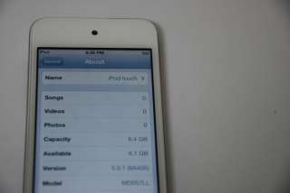 IPOD TOUCH 8GB WHITE MODEL MD057LL 4TH GENERATION LATEST MODEL 