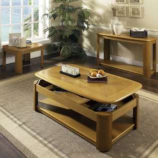   Primo Lift Top Cocktail Table Set in Multi Step Oak 