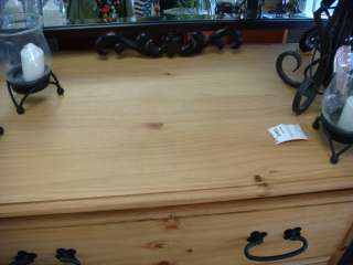   Pine Wood Bedroom Set w/ Wrought Iron Queen Bed Artisan Wooden  
