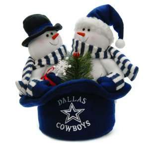  12 NFL Dallas Cowboys Snowmen Top Hat Table Christmas 
