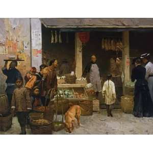  Mian Situ   Chinatown Market, San Francisco, 1878 Canvas 