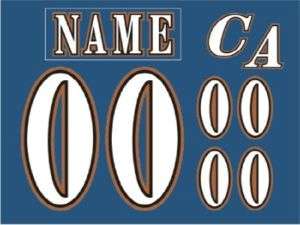 ANY NAME CAPITALS 95 00 BLUE JERSEY NHL NUMBER KIT SEWN  