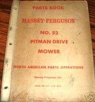 Massey Ferguson Tractor 52 Pitman Mower Parts Catalog  