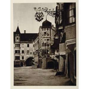   Town Street Buildings Rattenberg Tyrol Austria   Original Photogravure