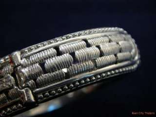 Judith Ripka Sterling Silver & CZ Hinged Cuff Bracelet  