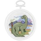 Janlynn Dinosaur Counted Cross Stitch Kit 2 1/2 Round 18 Count