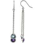 Sabrina Silver Sterling Silver Natural Stone Dangle Earrings w/ 6mm 