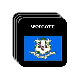  US State Flag   WOLCOTT, Connecticut (CT) Set of 4 Mini 
