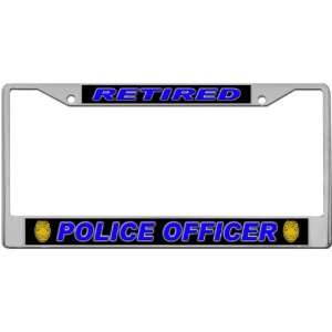 Retired   Police Officer Custom License Plate METAL Frame from Redeye 
