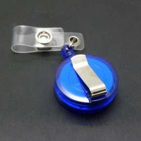   Round Retractable ID Reel Chain Badge Holder Key Tag Clip 32mm  
