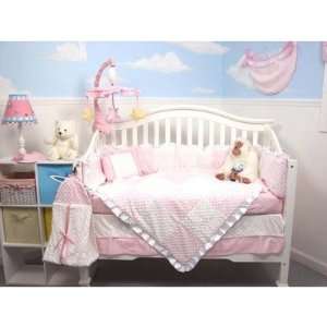  13 Piece Minky Dot Chenille Baby Crib Nursery Bedding Set 