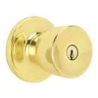 Master Lock BCO0103 Biscuit Keyed Entry Door Knob, Bright Brass