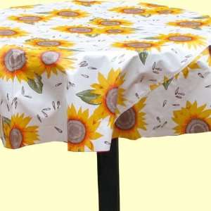  Sunflower Oilcloth Round Table Cloth (68 in.)