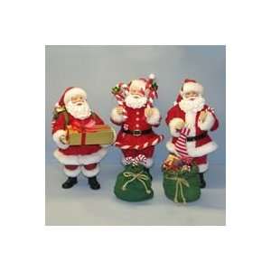  Pack of 6 Fabriche Santa with Stocking, Candy Cane & Gifts 