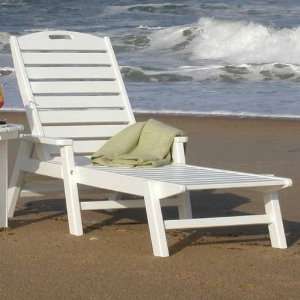  Poly Wood Nautical Chaise with Arms Patio, Lawn & Garden