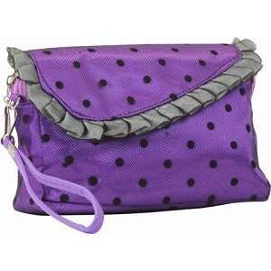 Mad Style Purple Satin Darling Wallet Purse Make up Bag Wristlet