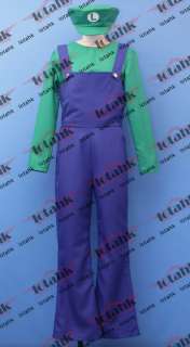 Super MARIO Bros Luigi Cosplay Costume Custom Made  