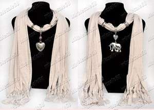 2ps fashion wholesale lots Scarve Cotton Necklace Scarf mixed pendant 