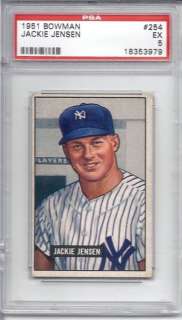 1951 Bowman,#183 Jackie Jensen, Yankees, PSA 5 EX  