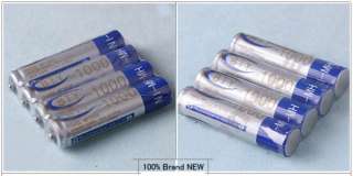 Brand New 8Pcs AAA 1000mAh 1.2V NI MH NIMH Rechargeable Batteries 