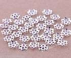 1000pcs A++ silver plated loose beads caps charms findings free ship 