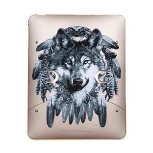  iPad 5 in 1 Case Metal Bronze Wolf Dreamcatcher 