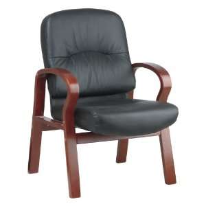  Eco Leather Visitors Chair with Cherry Finish
