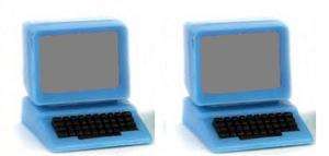 doll house MINI miniature COMPUTER OFFICE blue keypad G6679  