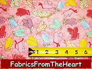 Whats Cookin Retro Bake Oven Mitts Pink RJR Yds Fabric  