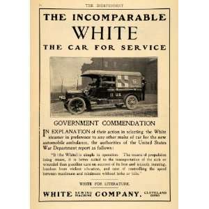  1906 Ad White Sewing Machine Co. Ambulance Truck RARE 