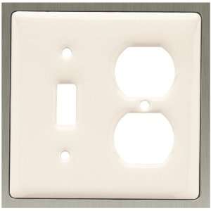   Hardware 63981 Ceramic Insert Single Switch/Duplex Wall Plate, Bisque