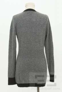 Vince Grey & Black Trim Cashmere & Wool Button Front Cardigan Sweater 