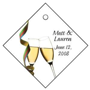 Wedding Favors Champagne Toast Theme Diamond Shaped Personalized Thank 