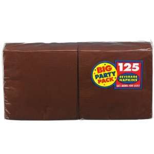 Lets Party By Amscan Chocolate Brown Big Party Pack   Beverage Napkins
