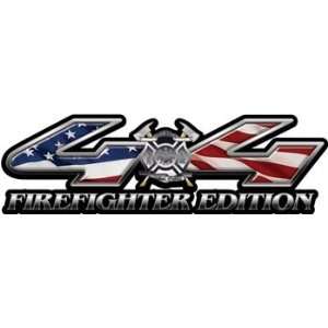   Serve 4x4 Firefighter Edition Decals American Flag   3.75 h x 12.5 w