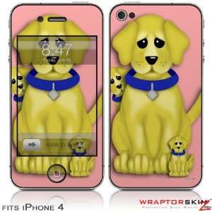  iPhone 4 Skin   Puppy Dogs on Pink (DOES NOT fit newer 