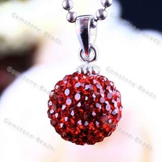 Red Czech Crystal 925 Sterling Silver Necklace Pendant  