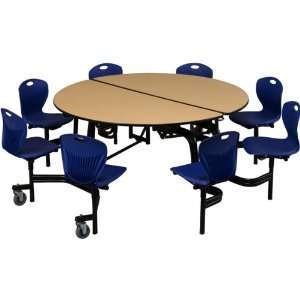  Mobile Chair Round Cafeteria Table   Chrome Legs   5 