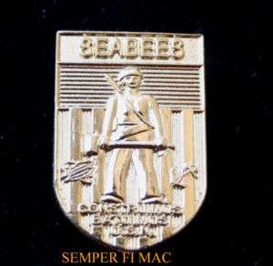 SEABEES WWII SEABEE US NAVY USN USS PIN SEA BEE GOLD  
