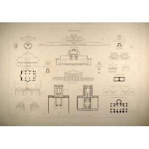  1841 Engraving Roman Temple Fortuna Architecture Durand 