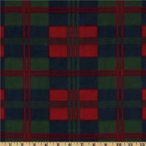  60 Wide Fleece Plaid Blue/Red/Green Fabric By The Yard 